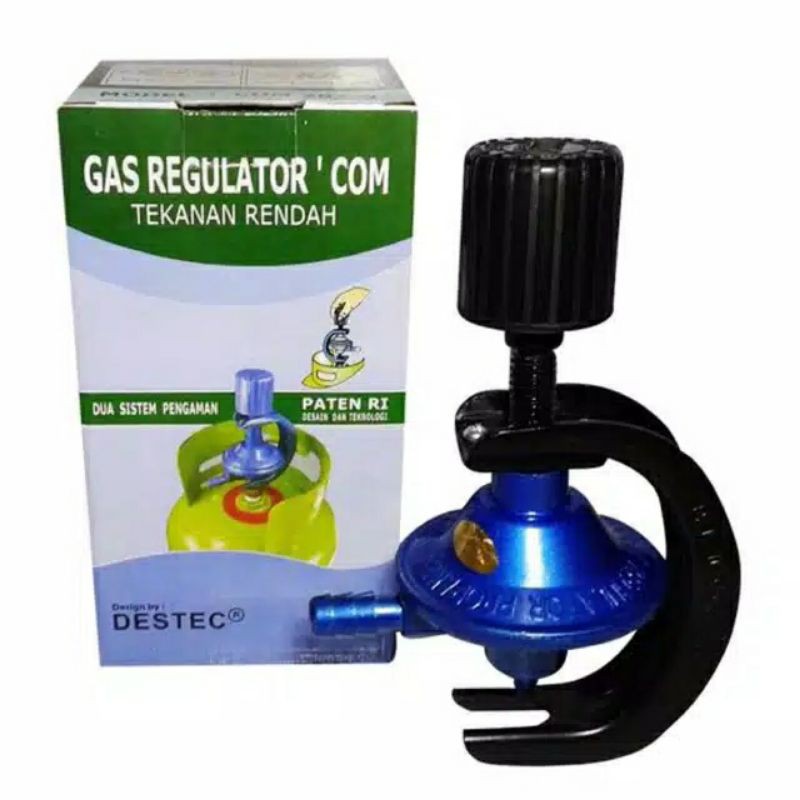 REGULATOR GAS ELPIJI DESTEC COM-U12R NON METER+ SELANG FLEKSIBLE