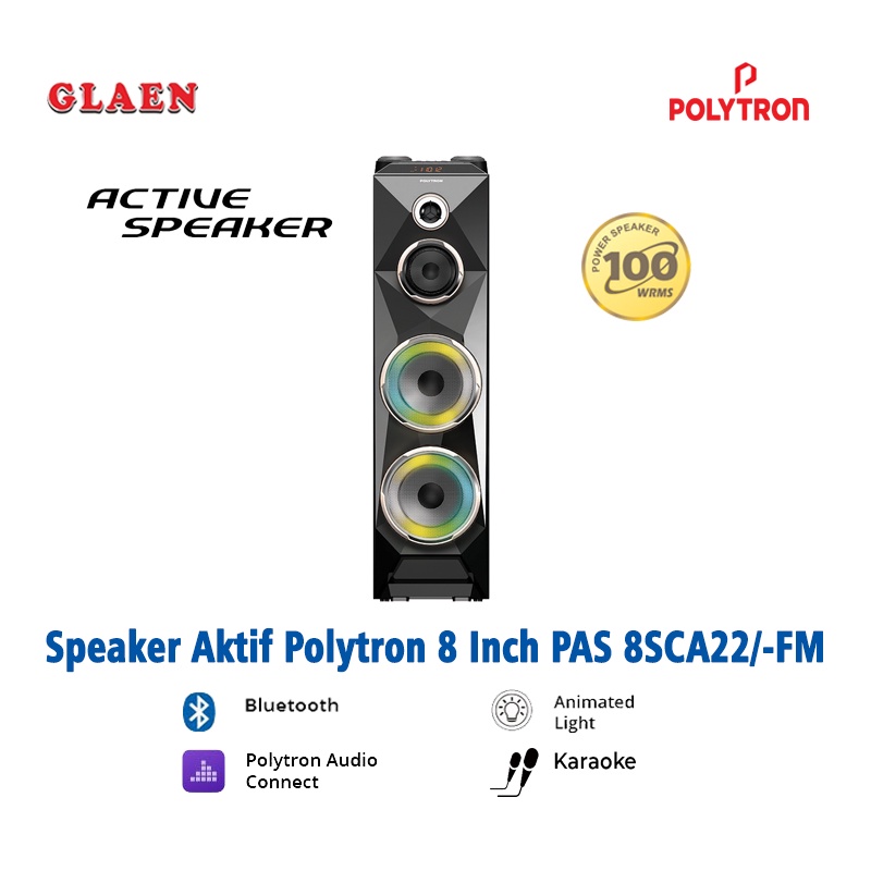 Speaker Aktif Polytron 8 inch PAS-8SCA22 /-FM | Speaker Active Bluetooth Super Bass