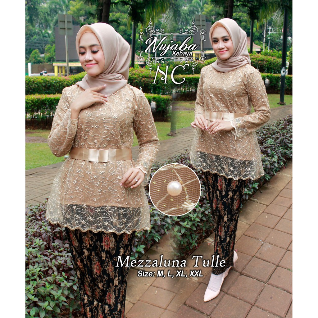 KEBAYA MEZZALUNA TULLE SET/KEBAYA ORIGINAL/KEBAYA MURAH/KEBAYA WISUDA/KEBAYA TERBARU/ROK PLISKET