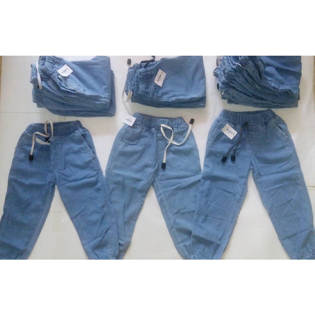 CELANA JOGER ANAK PEREMPUAN MATT JEANS WASHED KISARAN USIA 6-13 TAHUN