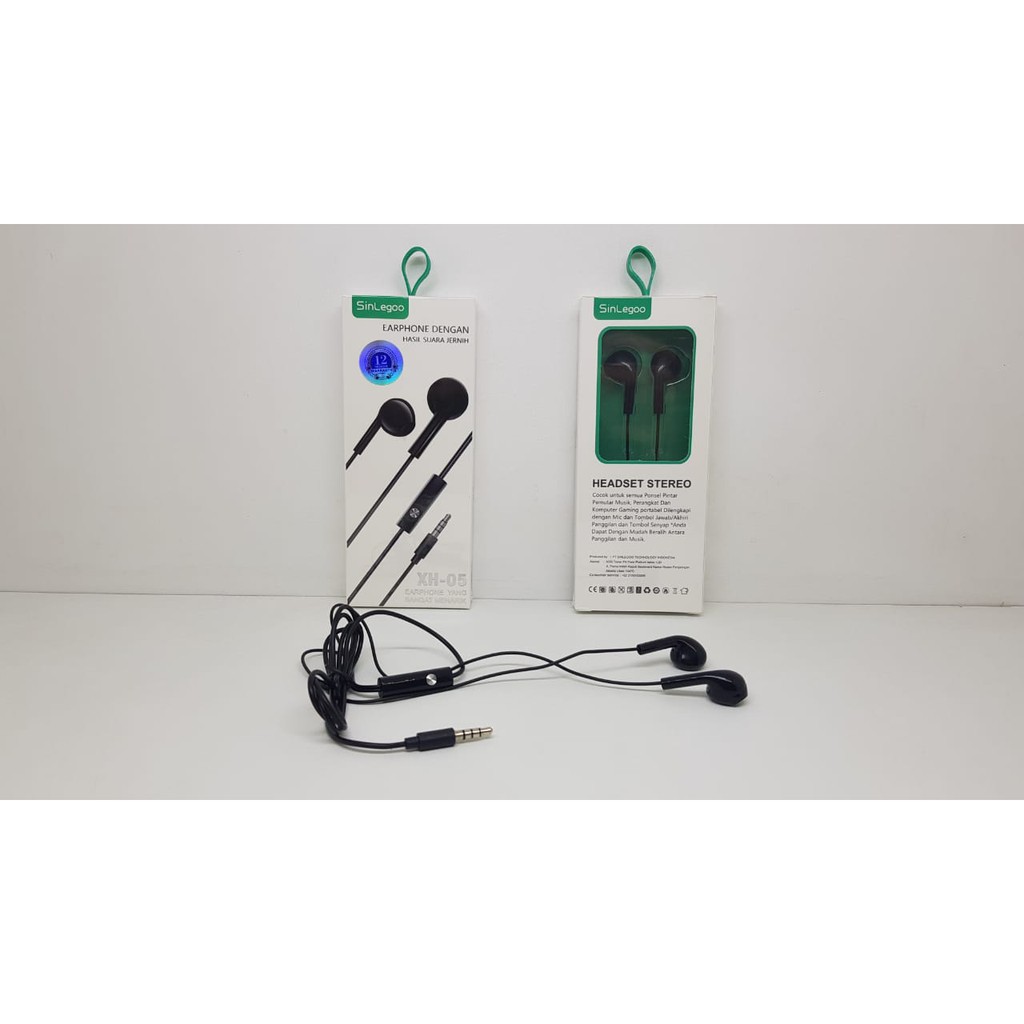 SINLEGOO Headset Stereo XH05 Headset Microphone Earphone 3.5mm SinLegoo XH-05 SUARA JERNIH GARANSI