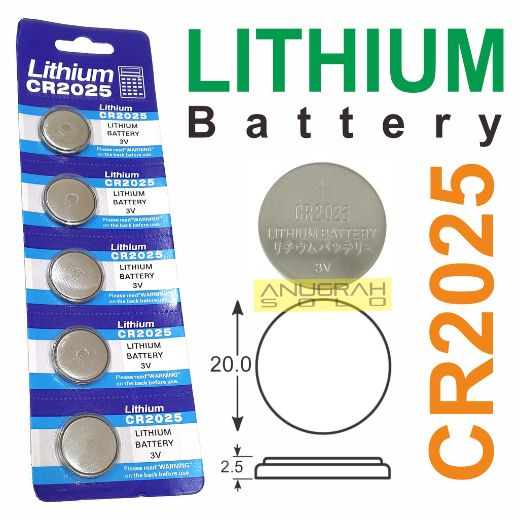 CR2025 Batre Kancing Lithium Battery 2025 Baterai CR 2025