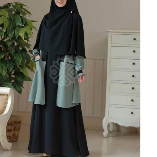 *SALE* [Flash Sale] ELBINA SET + OUTER (tanpa hijab) size S M L XL matt MOSCREPE HQ ✦