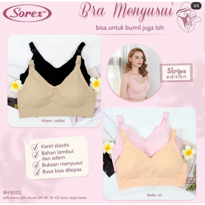 Bra Menyusui Sorex Busa Tanpa Kawat 8200 8202 / Nursing Bra / BH Sorex Tanpa Kawat Busa Tipis