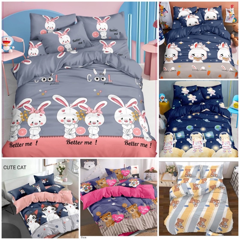 sprei karakter bahan katun halus khusus ukuran king 180 x 200