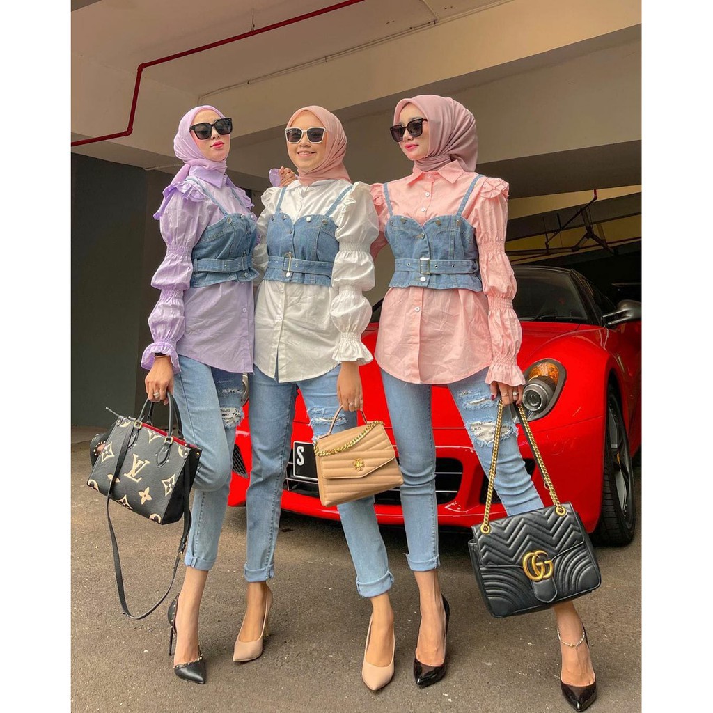 Nara Blouse 2in1 l Arabelle Atasan Top Muslim OOTD Wanita Remaja Fashion Terlaris