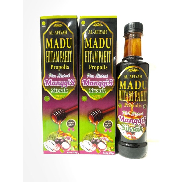 

MADU HITAM PAHIT PROPOLIS PLUS EKTRAK MANGGIS DAN SIRSAK ORIGINAL 470 GRAM - DBD. KOLESTEROL. MAAG