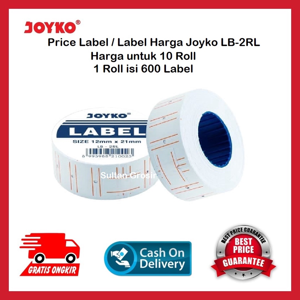 

PRICE LABEL / LABEL HARGA 1 BARIS JOYKO LB-2RL ISI 10 ROLL