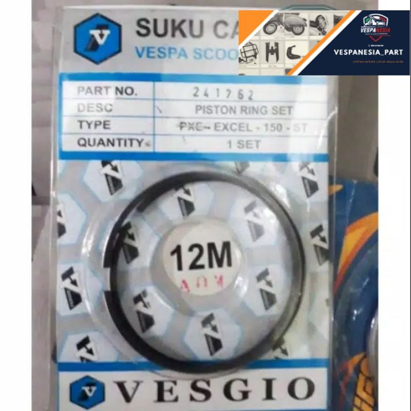 RING PISTON SEHER VESPA SEMUA UKURAN VESGIO