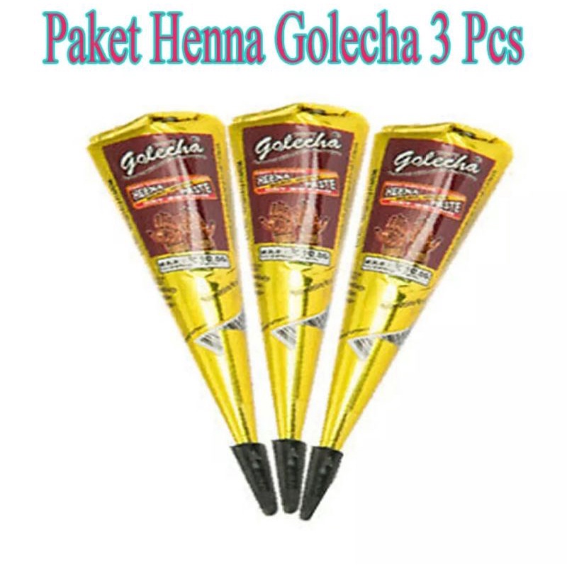 Henna Tangan - Golecha Maroon 3 Pcs &amp; Cetakan Henna 1 Pcs