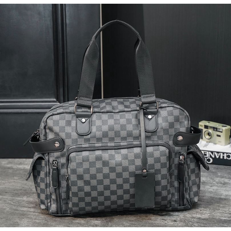 New Tas Messenger Pria Import | Tas Gym Pria Import High Quality Motif Kotak-kotak - MB1213