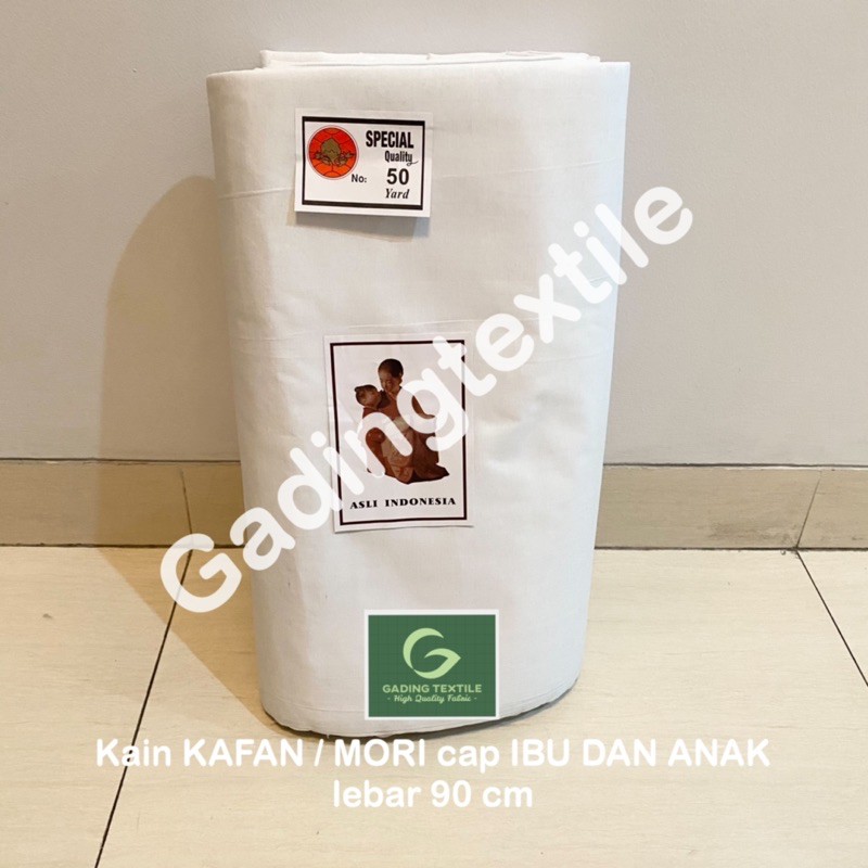 ( per setengah meter ) kain kafan mori katun putih jenasah jenazah high quality CAP IBU DAN ANAK ossin meteran lebar 90 cm bahan craft kerajinan jumputan batik membatik tulis ecoprint saringan kopi teh pembungkus tahu cheese cloth keju hampers hamper