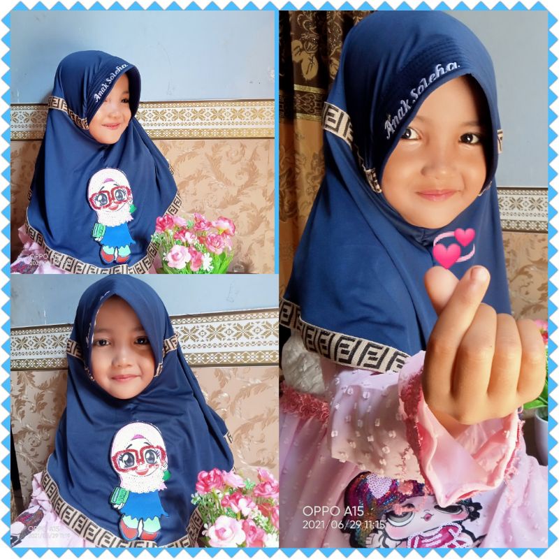 Jilbab Nama /kerudung Nama Anak 3-8thn