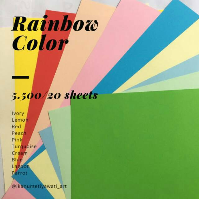 

(20 lembar) Kertas A4 Color 80 gram untuk paper quilling