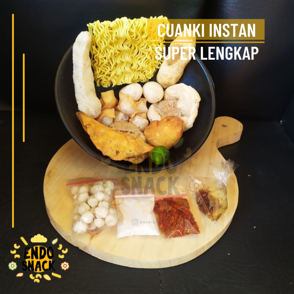 Cuanki Instan Super Lengkap dengan Mie, Bumbu Cuanki Lidah, Cuanki Mini, Tahu, Sukro Cikur, Siomay