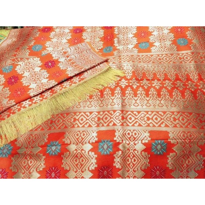 YUK BELI SONGKET PALEMBANG | TENUN MESIN | MOTIF LEPUS KRISTAL GOLD KEBURU HABIS..