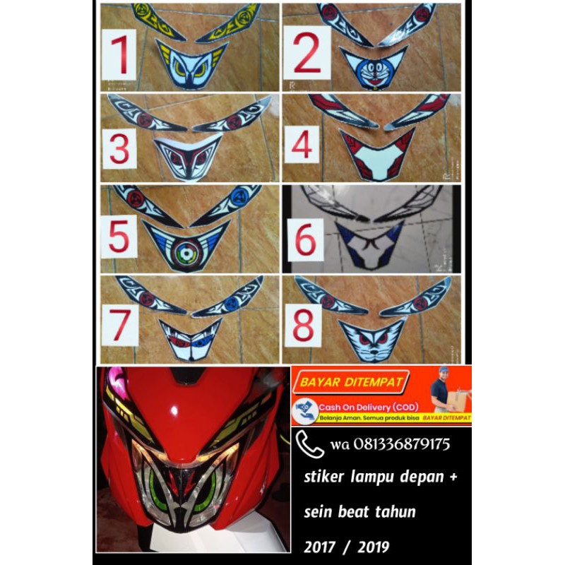 Stiker lampu depan + seinnya  beat new / beat street