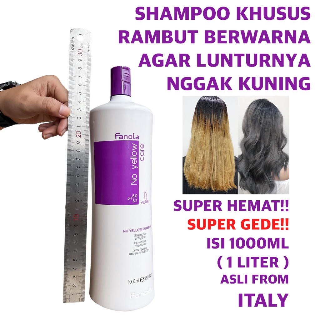 Shampoo rambut warna/ anti kuning/ shampoo perawatan  rambut warna/ shampoo no yellow fanola