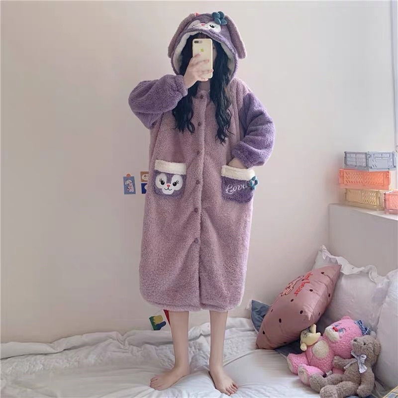 [ready stock] stella bunny pajamas | onesie piyama pajama baju tidur set korea import