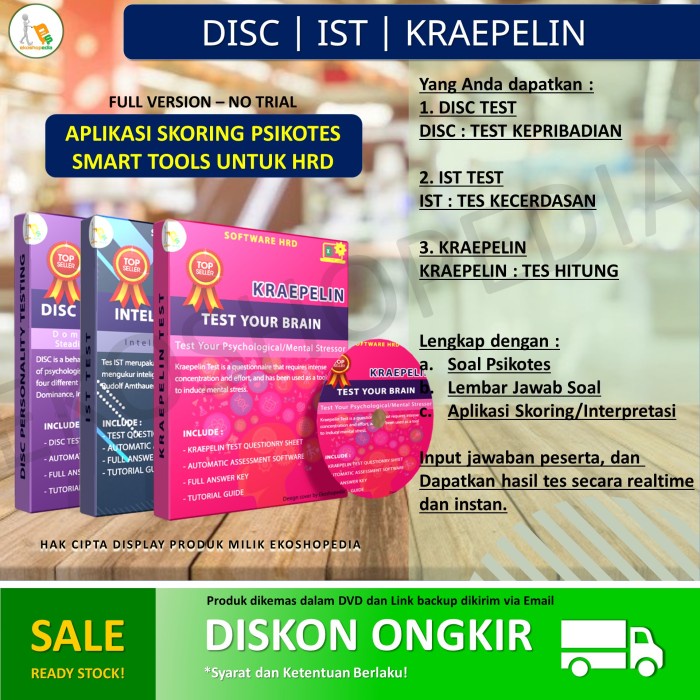 TERLARIS APLIKASI SKORING PSIKOTES - DISC IST  DAN KRAEPELIN TEST
