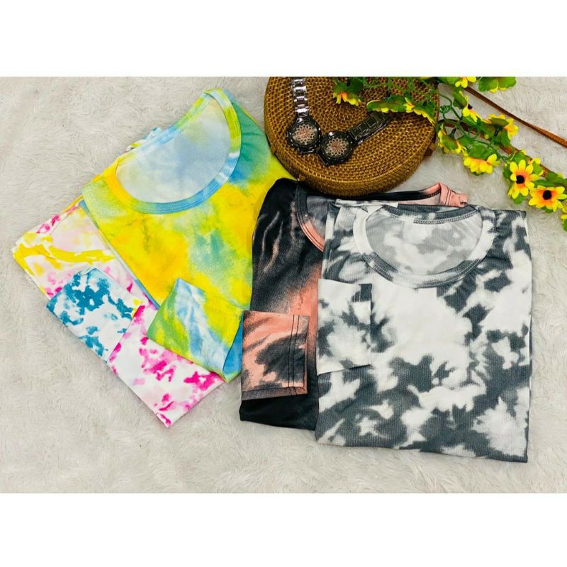 SALEEE!!! KAOS TIE DYE LENGAN PANJANG / TSHIRT WANITA TIE DYE PJ KAOS WANITA MURAH