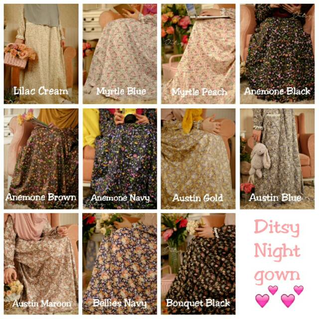 Nightgown Bouquet Black M by Disty Official