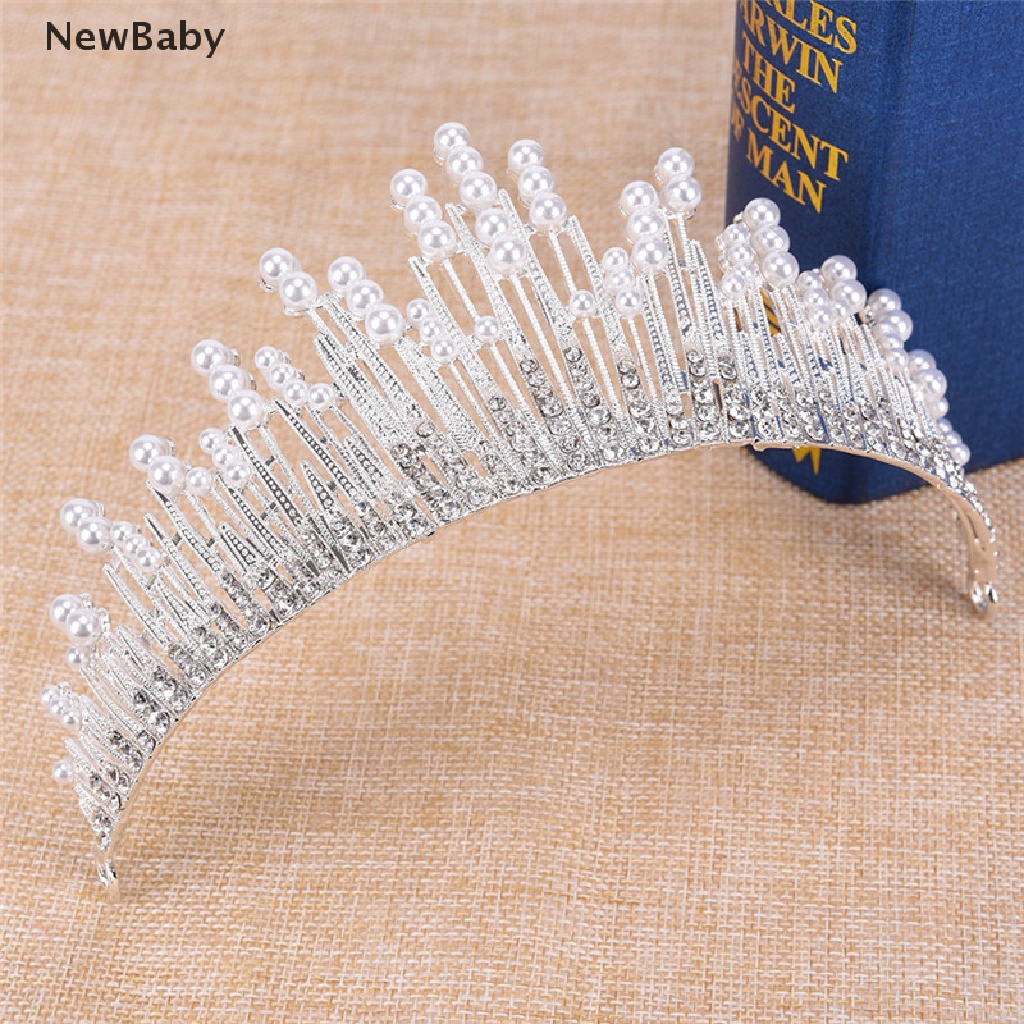 NewBaby Pearl Crystal Tiara Rhinestone Hair Accessories Crown Wedding Bridal Headband ID