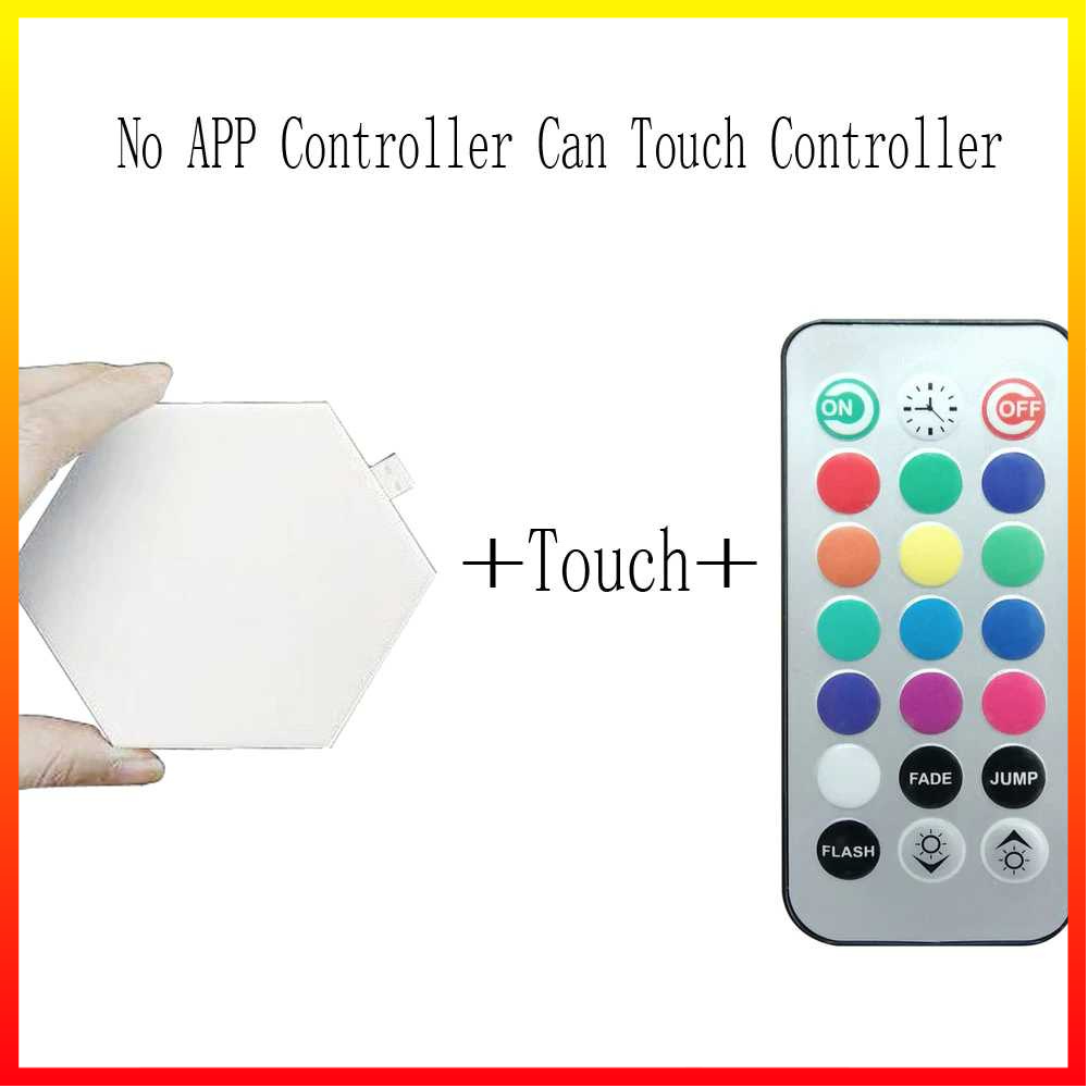 LED RGB Touch Sensor 6 PCS Lampu Dekorasi Hexagonal Sarang Lebah Dinding Quantum Light Kontrol Suara Yabstrip - 7CLL2IWH