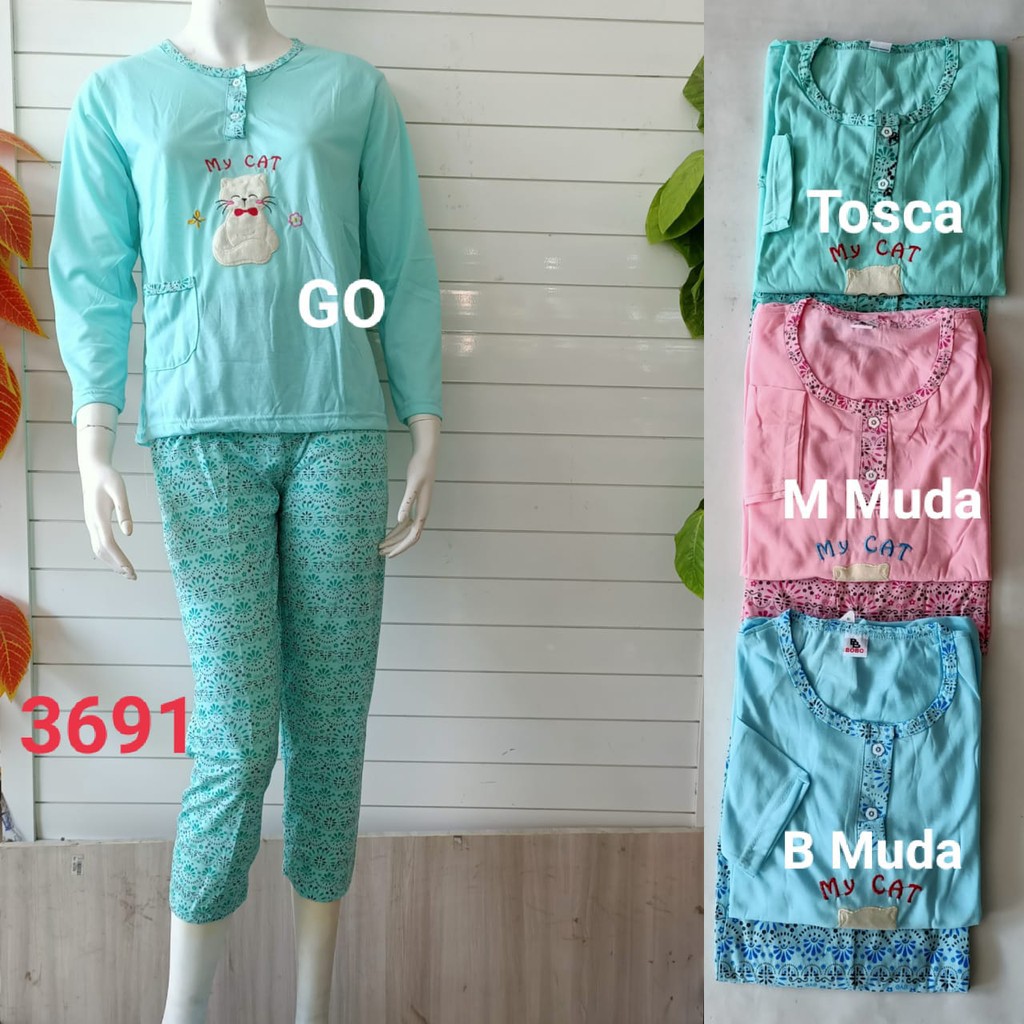 gos  A BABYDOLL Bobo PP Dewasa Standart Setelan Baju Tidur Busui Celana Panjang Lengan Panjang Piyam