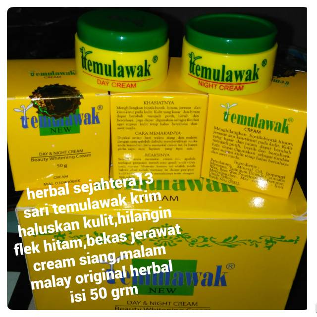 Cream sari temulawak/krim pemutih wajah,krim anti penuaan anti keriput,krim wajah herbal original
