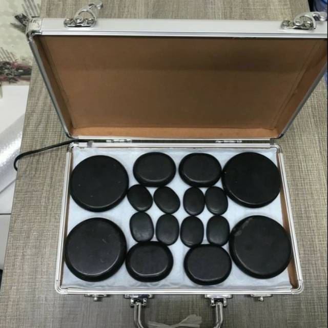 1 set Hot Stone massage batu panas spa