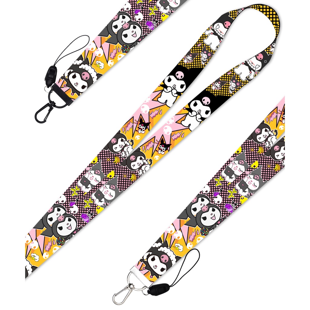 Kuromi kuromi Tali lanyard Panjang Motif Kartun Untuk Gantungan Kunci / Handphone