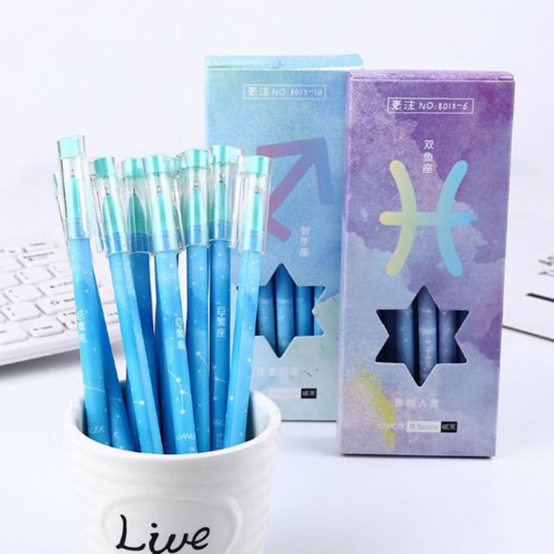 

Pulpen gel motif Zodiak Blue zodiac pen