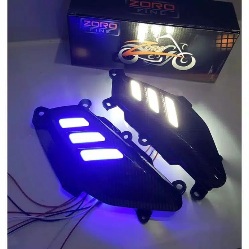 Cover Body/Pijakan body Nmax Karbon Lampu Led Pijakan Body Samping Nmax Karbon Zoro Lampu Led