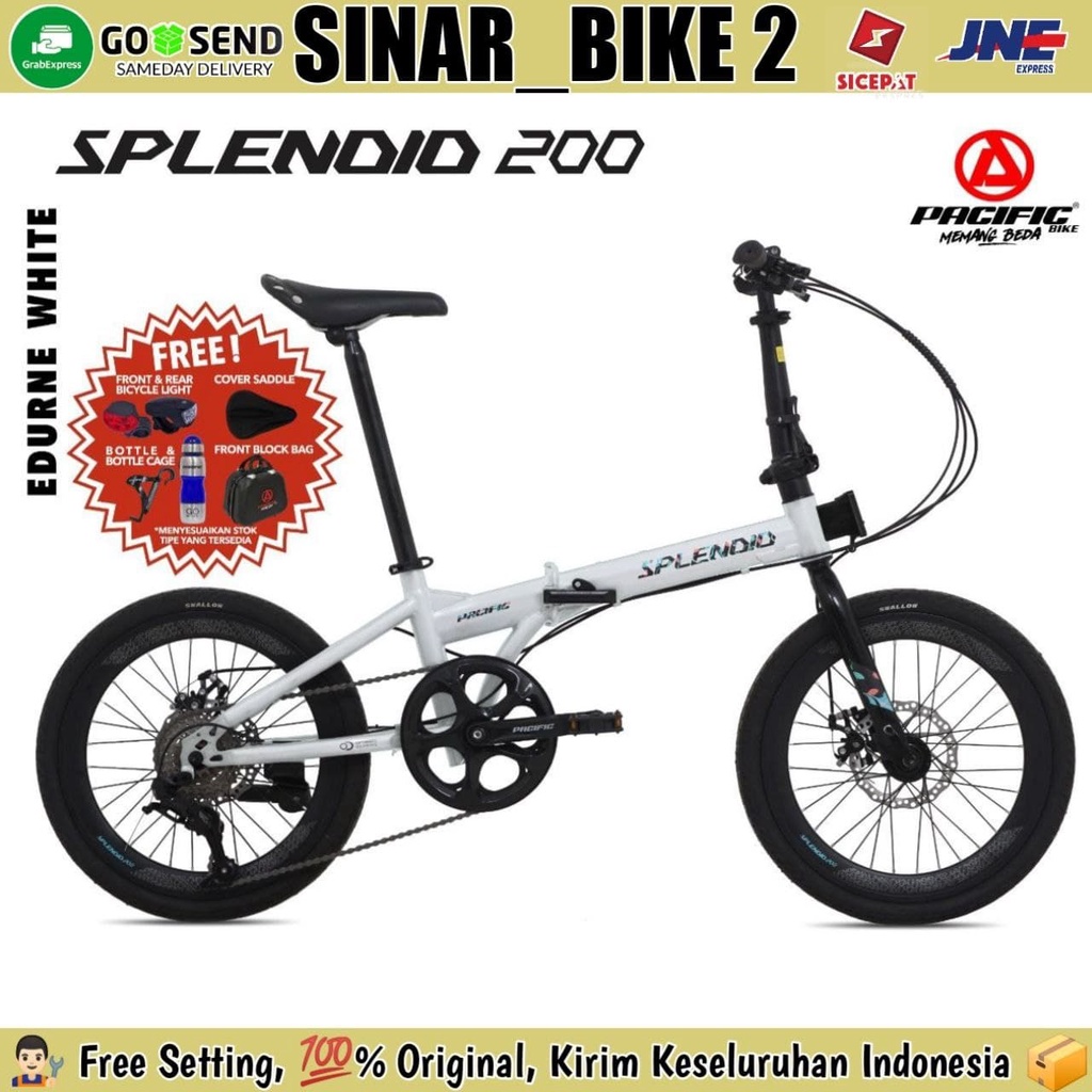 Sepeda Lipat 20 Inch PACIFIC SPLENDID 200 Shimano 8 Speed Rem Cakram