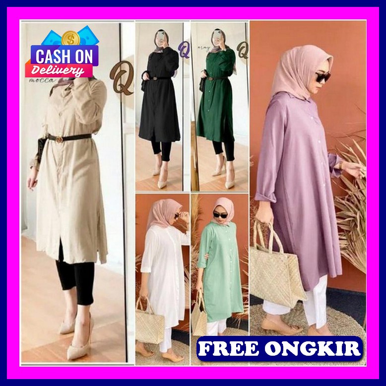 Buju Perempuan Muslim Baju Tunik Wanita Kekinian Baju Lebaran 2023 Terbaru Atasan Tunik Cewek Terbar
