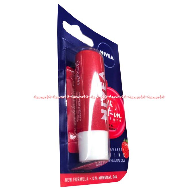 Nivea Strawberry Shine Caring Lip Balm Lip Care Lipgloss 24-h Melt in