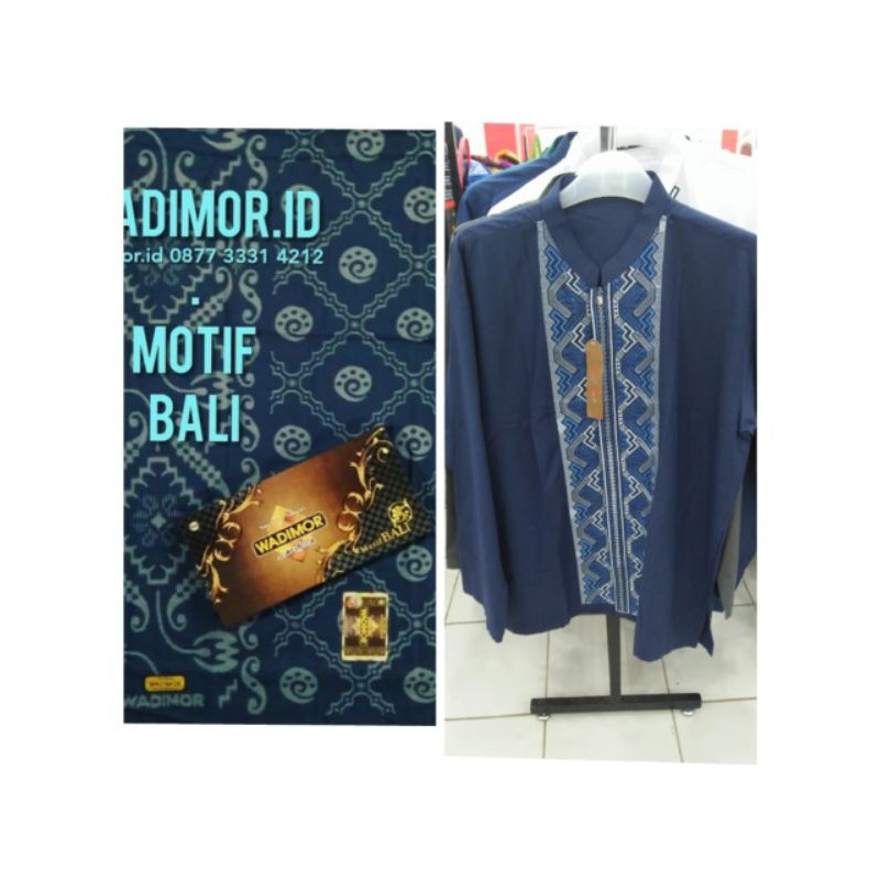 sarung wadimor satu set koko lengan panjang biru