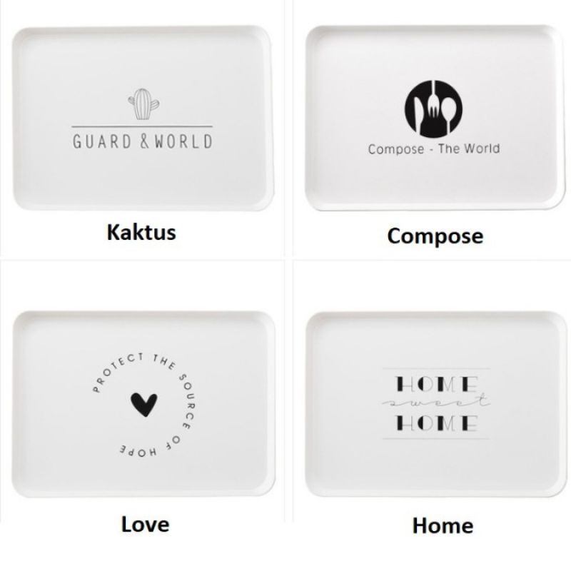 Nampan Makanan Plastik/ Food tray / Nampan Makanan Plastik Putih / Tatakan piring Makanan / Nampan p