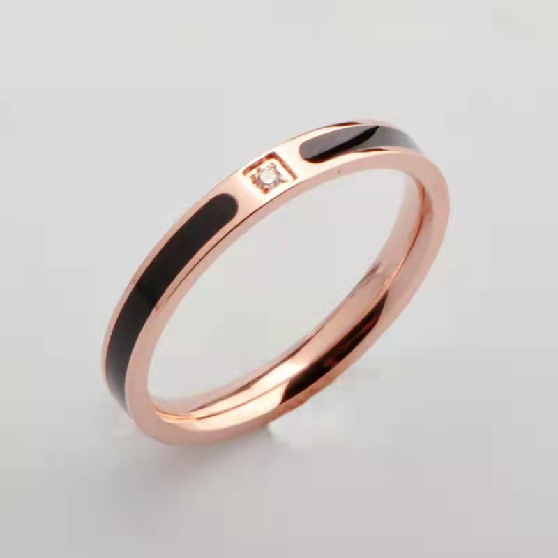 cod&amp;☜☞ready Cincin Couple Titanium Anti Karat Aksen Berlian Imitasi untuk Pria / Wanita lagilaku