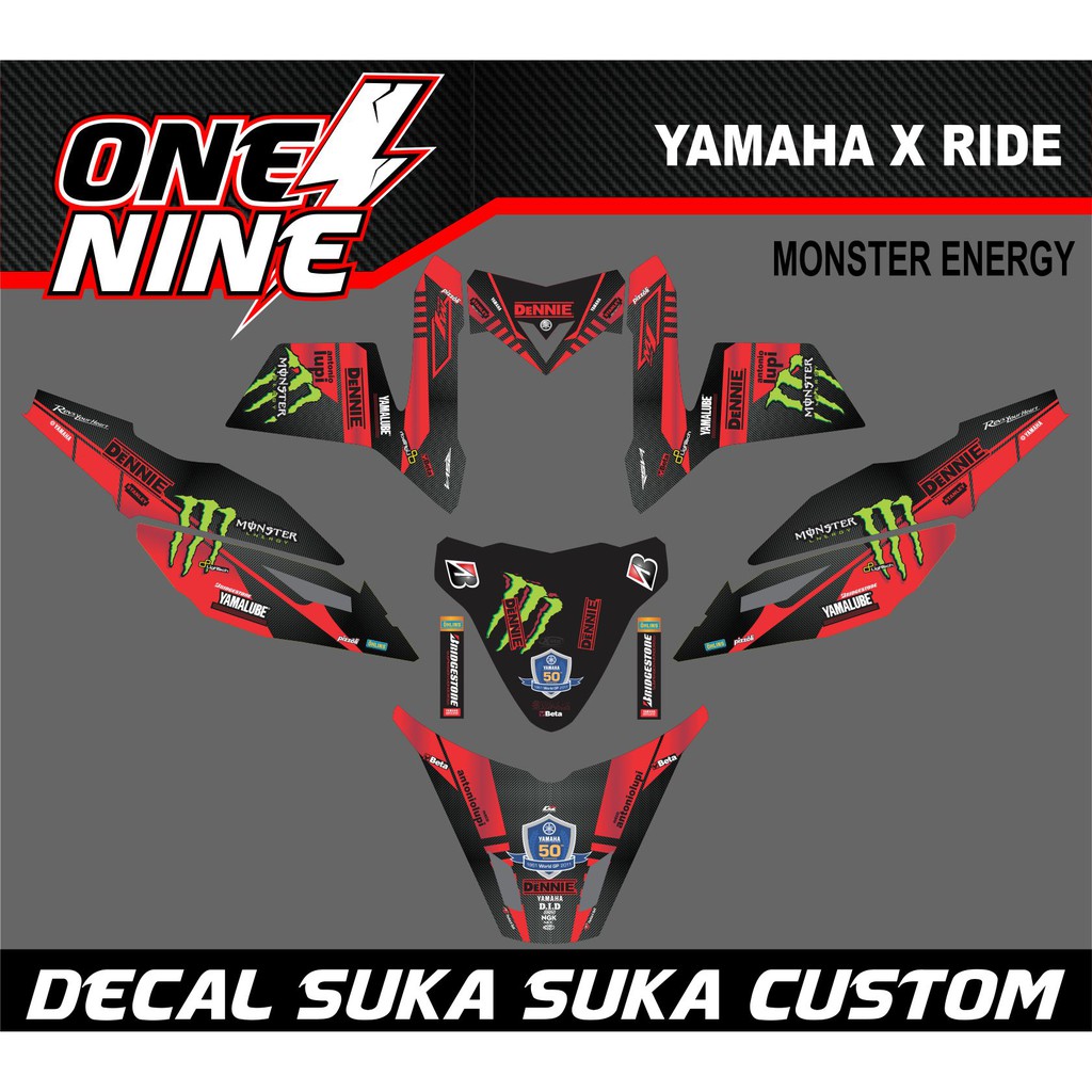 DECAL CUSTOM STICKER ( YAMAHA X RIDE ), DECAL MURAH DAN KEREN