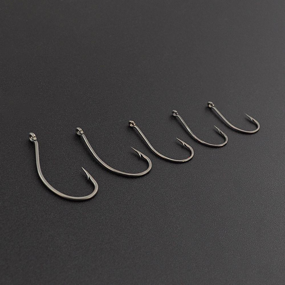 TOP 50 Pcs Carp Hooks High Quality Karbon Tinggi Umpan Ikan Aksesoris Memancing Bermata Fishooks