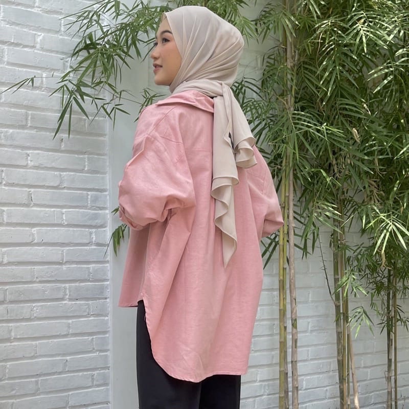 Kemeja Oversize Linen Wanita