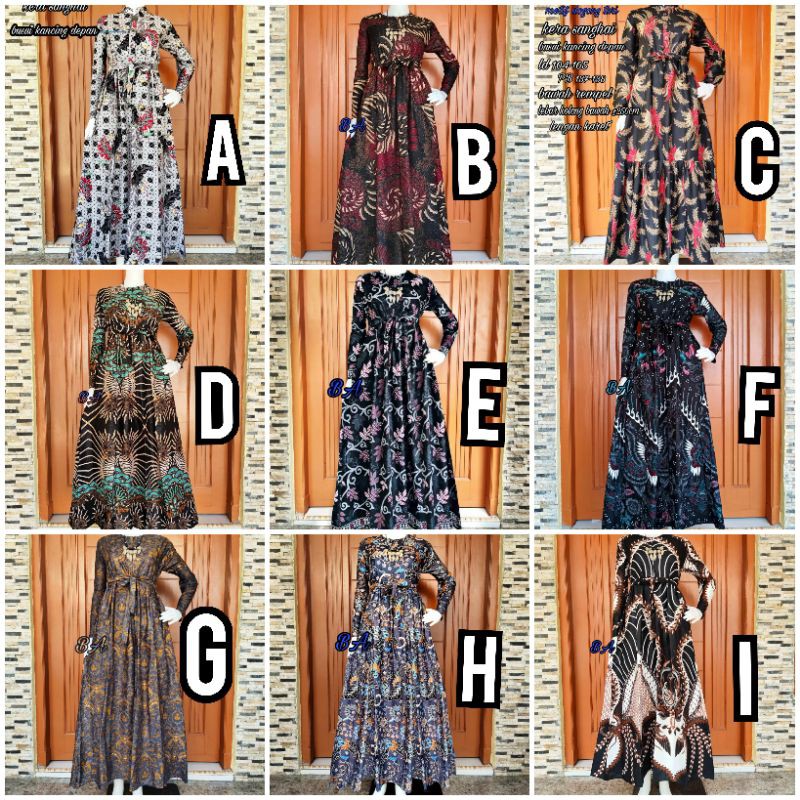 Gamis Batik (COD) MANGGAR Gamis Batik Pesta Model Terbaru 2020