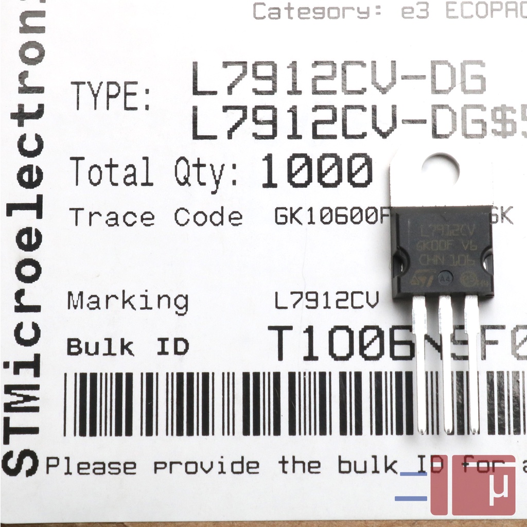 IC Voltage Regulator L7912CV 7912 Original ST