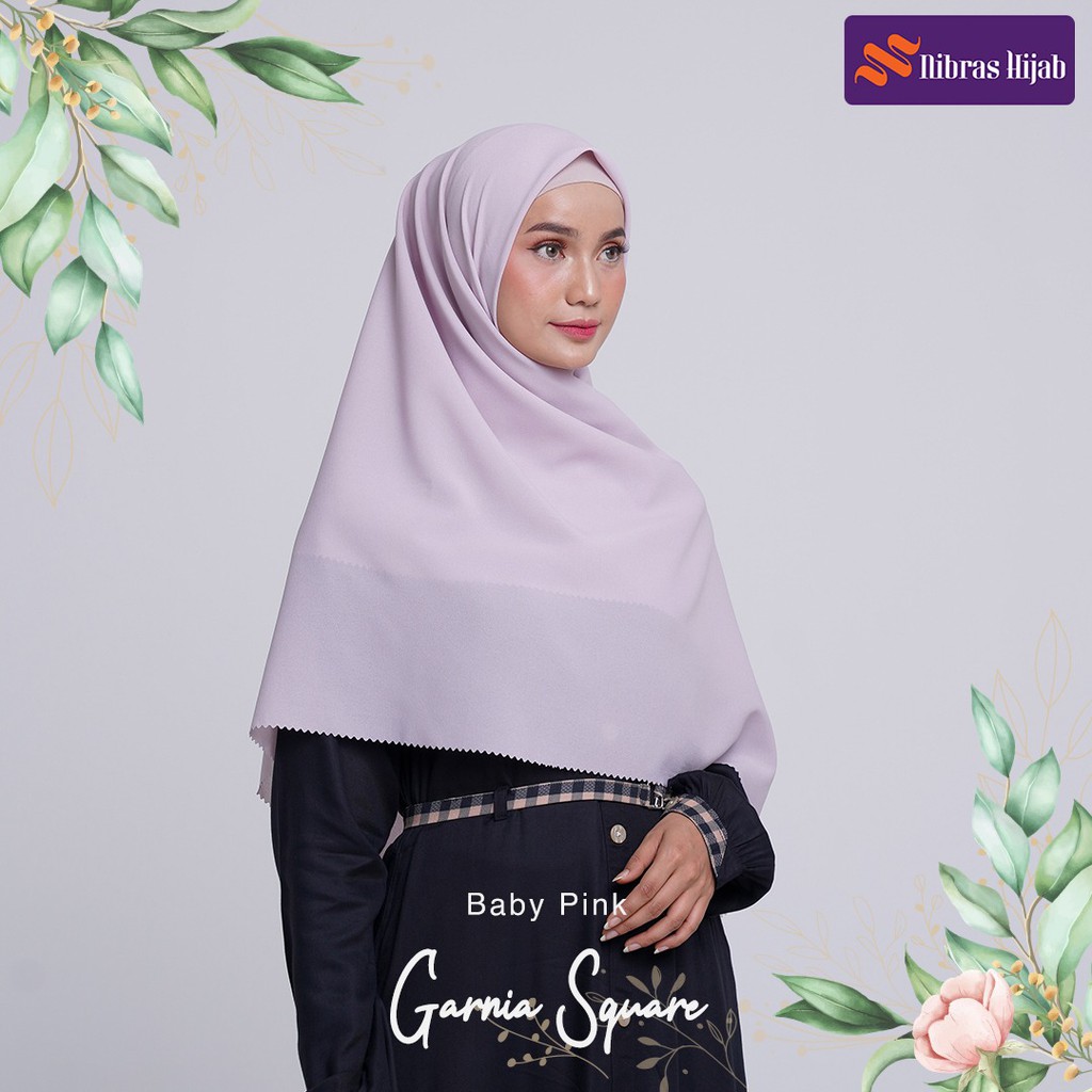 NIBRAS HIJAB GARNIA SQUARE BAHAN DIAMON CERUTTI SIZE 123 x 123 [BISA COD]