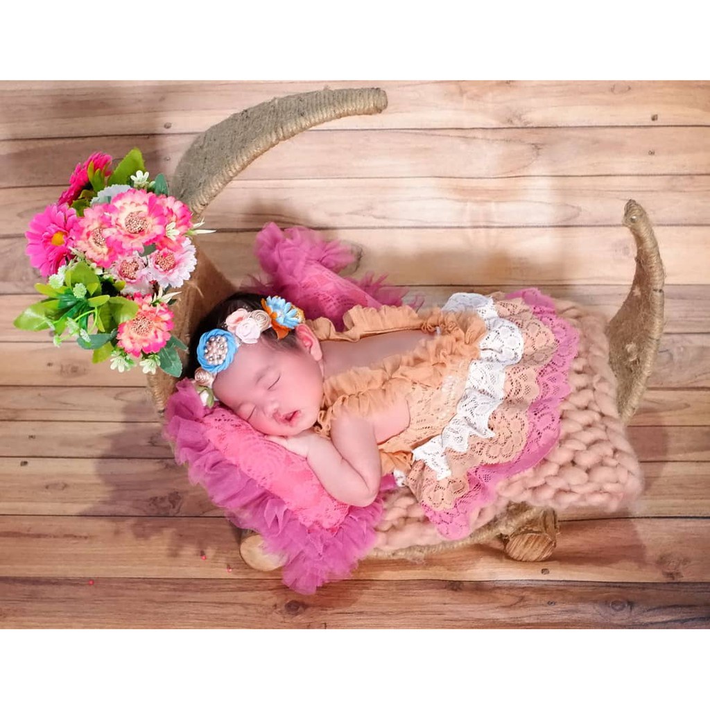 Baju Newborn Newborn Kostum Photoshoot Bayi model ilona romper brocade