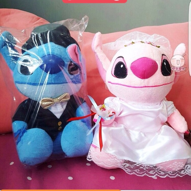 Boneka stitch angel wedding sepasang dpat 2