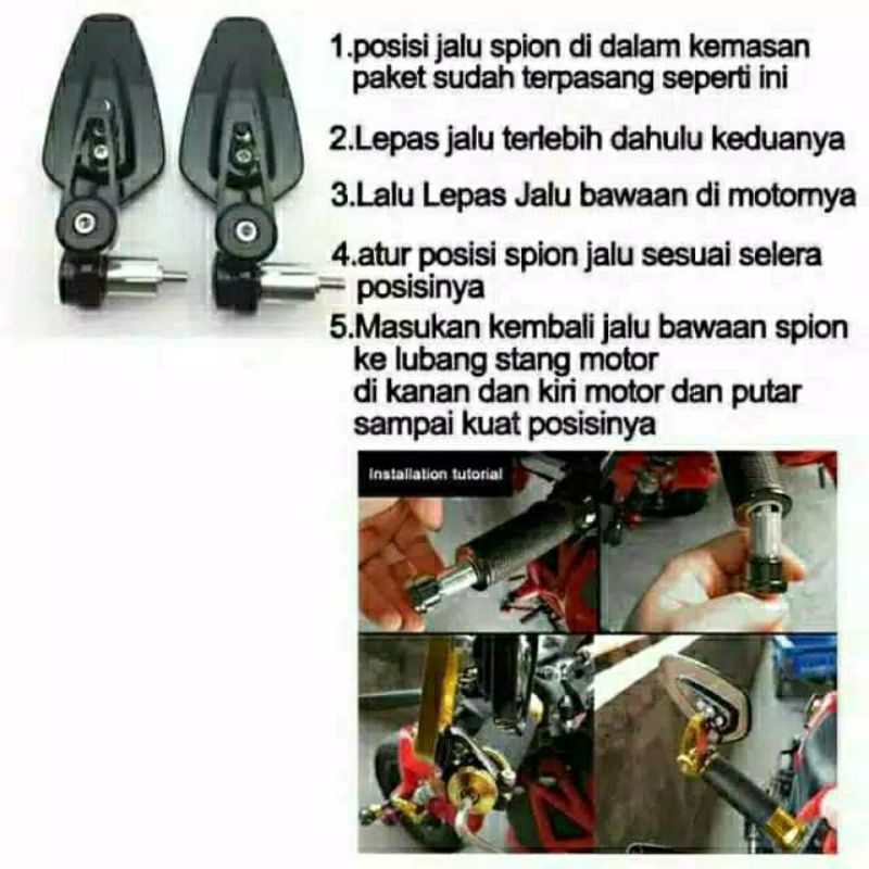 Spion Jalu Spion Bar End Oval Universal Nmax,Aerox,PCX,Vario,Beat,Mio,Vespa,W175,Xabre,Vixion