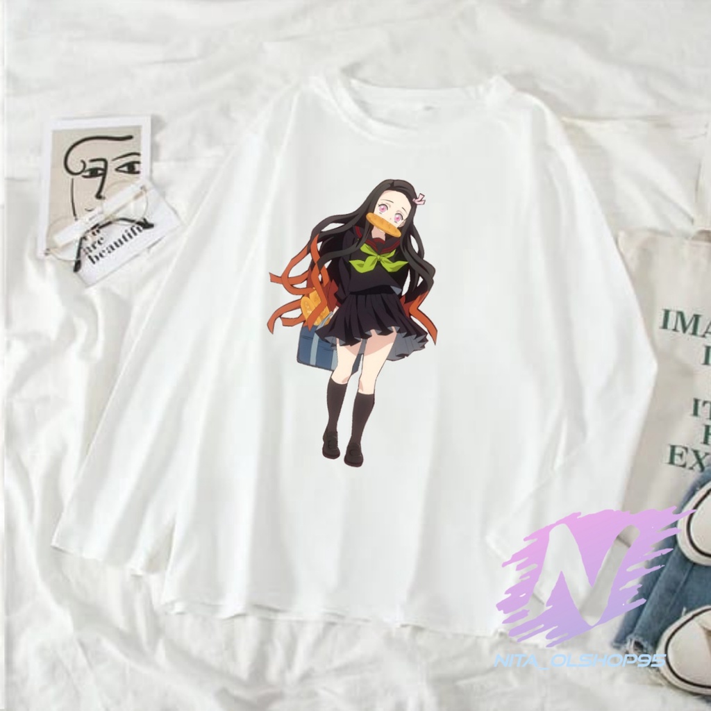 kaos nezuko lengan panjang baju anak anime